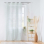 Lot de 2 Voilages art déco a oeillets 140 x 240 cm metallisé Lorea Sauge