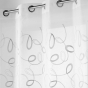 Voilage à œillets 140 x 240 cm – Voile sablé brodé Hoops – Gris