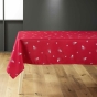 Nappe rectangle 150 x 240 cm polyester imprime metallise sapin Rouge/argent