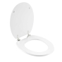 Abattant wc charnieres metal 37.5 x 46 cm mdf imprime kelly Blanc
