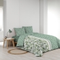 Parure de lit Eleonore - Housse de couette 240 x 220 cm + Drap-housse sauge 140x190 cm