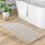Tapis de Bain 50 x 120 cm – Microfibre Unie Relief Ricochet – Ultra Doux & Absorbant Taupe