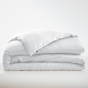 Pack Housse de couette 240 x 220 cm bambou de satin 120 fils Salomé + Drap housse 140 x 190 cm Blanc