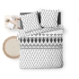 Housse de couette imprimé 260 x 240 cm 100% coton + 2 taies Arcadia