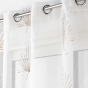 Lot de 2 Voilages a oeillets 140 x 240 cm voile sablé brodé Palmaris Beige