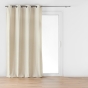 Lot de 2 Rideaux a oeillets 140 x 260 cm velours jacquard Mika Beige