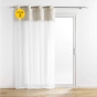 Lot de 2 Voilages a oeillets 140 x 240 cm voile sablé + pompon Sundore