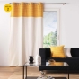 Lot de 2  Rideaux tamisant 140 x 240 cm coton recyclé + fils coupés Linechic Jaune