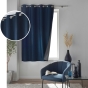 Lot de 2 rideaux à œillets 140 x 180 cm 100% occultant thermique - Modèle Crépuscule Bleu