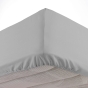Drap housse 2 personnes 160 x 200 x 30 cm Linette coton lavé  57 fils Gris