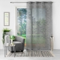 Voilage a oeillets 140 x 240 cm effet lin tissé fils coupés Zebra Anthracite
