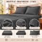 Ensemble literie 4 pièces – Drap plat 240 x 300 cm + drap housse 140x190 cm + 2 taies 63x63 cm – Percale 78 fils – Anthracite