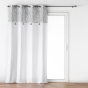 Rideau a oeillets 140 x 240 cm coton/polyester+top imp+pompon flavie Sans