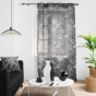 Lot de 2 Voilages a oeillets 140 x 240 cm voile sablé imprimé Cabana Noir