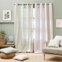 Rideau à œillets 140 x 280 cm en polyester imprimé métallisé – Piana Naturel