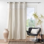 Lot de 2 Rideaux a oeillets 140 x 240 cm polycoton+ pompons Isalina Blanc