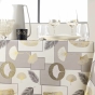 Nappe rectangle 145 x 240 cm polyester imprime metallise natane Naturel