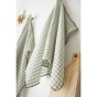 lot de 2 essuie-mains 50 x 70 cm gaze de coton tissée teinte vickie eucalyptus