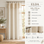 Rideau ajustable + 8 anneaux pince 140 x 270 cm Polyester effet bouclette ELDA Sable