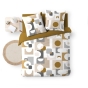 Parure 3 p. 240 x 220 cm polycoton 52 fils Geomelo Ocre
