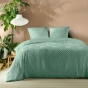 Housse de couette 240 x 220 cm microfibre unie tuftee heltie Sauge