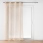 Voilage a oeillets 140 x 240 cm voile sable imprime metallise louxor Beige