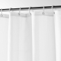 Rideau de douche+crochets 180 x 200 cm polyester uni yaline Blanc