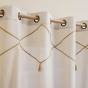 Rideau à Œillets 140 x 240 cm – Polycoton Uni + Jute + Pompons – Lacia 