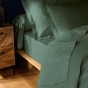 Drap-housse 2 personnes 140 x 190 cm coton 57 fils LINA Cèdre – Bonnet 30 cm