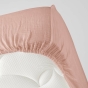 Drap-housse 2 personnes 140 x 190 cm – Gaze de Coton Uni 57 fils – Angelia Rose