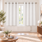 Lot de 2 rideaux petite hauteur à œillets 140 x 180 cm tamisant unis Blanc Essentiel