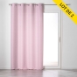 Lot de 2 rideaux à œillets – 140 x 240 cm – tamisant – chambray uni Glory – dragée