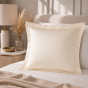 Taie d'Oreiller 65x65 cm Crème – Satin de Coton 120 Fils/cm² – Hôtellerie Haut de Gamme