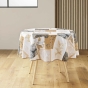 Nappe ronde (0) 180 cm polyester imprime faya Naturel