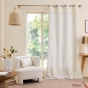 Lot de 2 Rideaux à Œillets Vertis - 140 x 240 cm - Polycoton Uni avec Franges