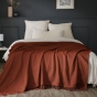 Plaid 130 x 160 cm – Coton Texturé Sixtine – Coloris Terracotta – 210 g/m²