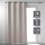 Lot de 2 Rideaux a oeillets 135 x 260 cm 100% occultant thermique uni occultissime Beige