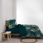 Pack housse de couette 260 x 240 cm Nelida + drap housse 160 x 200 Emeraude