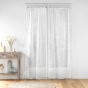 Paire droite passe tringle 2 x 70 x 240 cm voile tisse applique karla Blanc