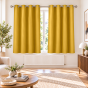 Lot de 2 rideaux petite hauteur à œillets 140 x 180 cm tamisant unis Jaune Essentiel