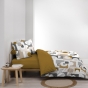 Parure 3 p. 240 x 220 cm polycoton 52 fils Geomelo Ocre