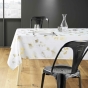 Nappe rectangle 150 x 240 cm polyester imprime metallise bloomy Blanc/or