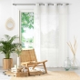 Panneau a oeillets 140 x 240 cm effet lin tisse+franges eleania Blanc