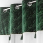 Voilage à œillets Palmina Vert 140 x 240 cm – Voile sablé et haut velours feuillage