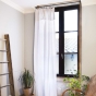 Rideau ajustable + 8 anneaux pince – Gaze de coton – 140 x 300 cm – Blanc – Gaïa