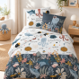 Parure de lit réversible OCTOPIA 140 x 200 cm – 100% coton – 57 fils