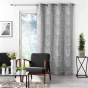 Rideau a oeillets 140 x 260 cm jacquard Floriss Gris