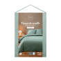 Parure de lit 3 pièces 240 x 220 cm velours côtelé uni Casual Cèdre