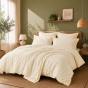 Housse de couette Percale de coton peigné 80 fils/cm²- 260 x 240 cm - Ivoire