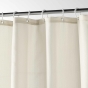Rideau de douche+crochets 180 x 200 cm polyester uni yaline Naturel